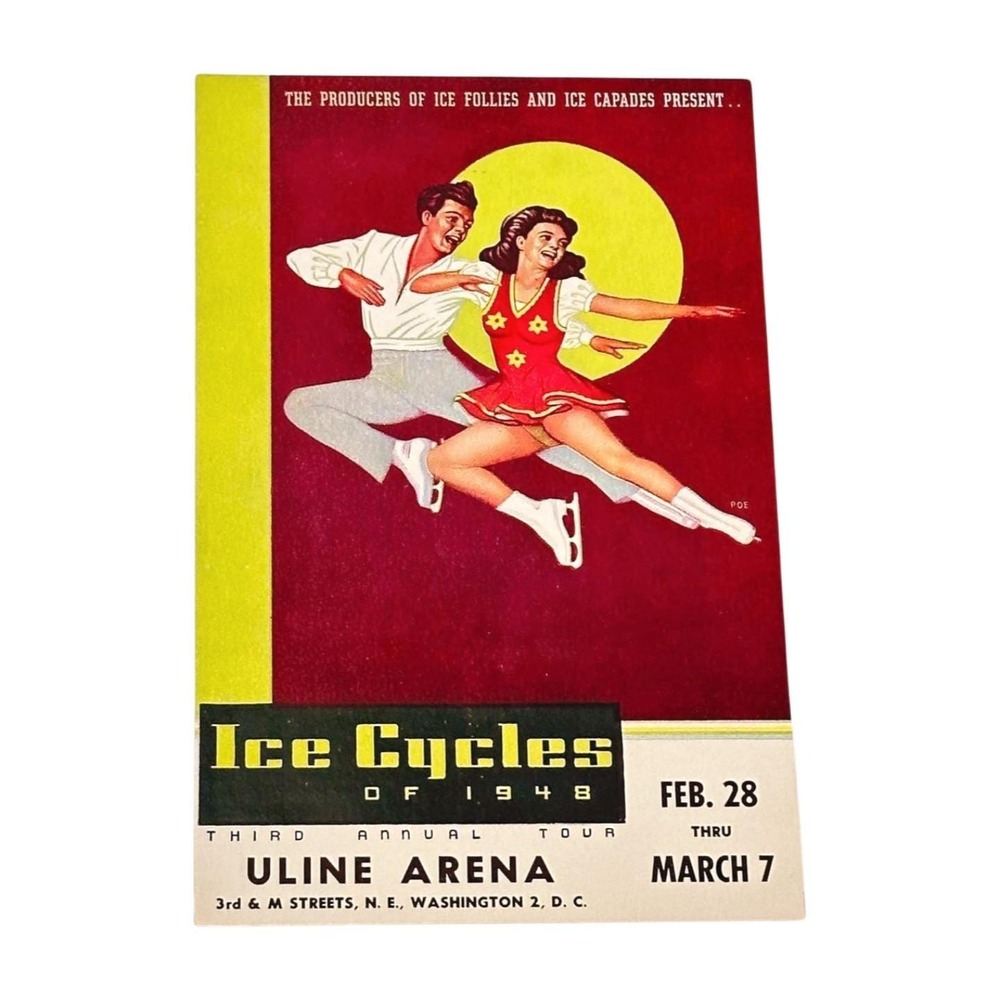 Ice Capades 1948 Third Annual Tour Theater‎ Flyer Poster Ad WA DC USA